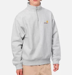 CARHARTT WIP Sweats & Polaires*American Script Half Zip Ash Heather