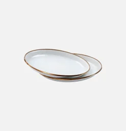 BAREBONES Outdoor*Assiettes Email X 2 Eggshell