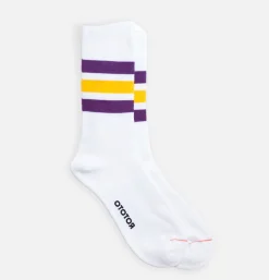 Femme ROTOTO Autres|Chaussettes*Chaussettes Fine Pile Striped Crew Jaune