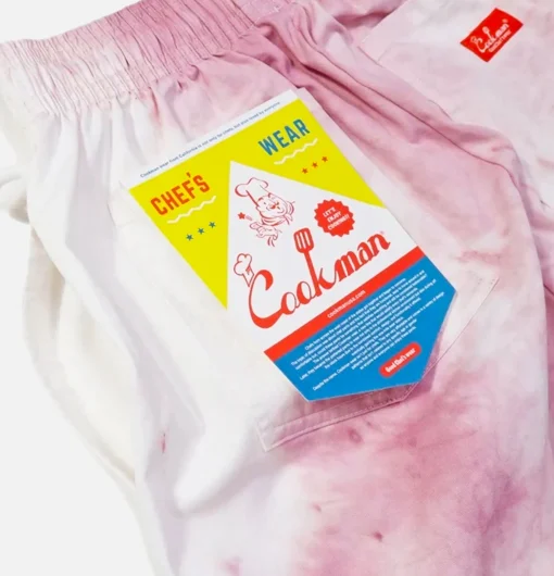 COOKMAN Work Pants*Chef Pant Cabernet Stain Lt Pink