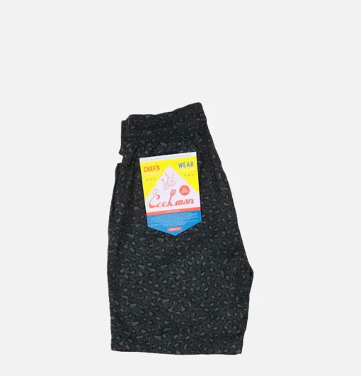 COOKMAN Shorts*Chef Short Black Leopard