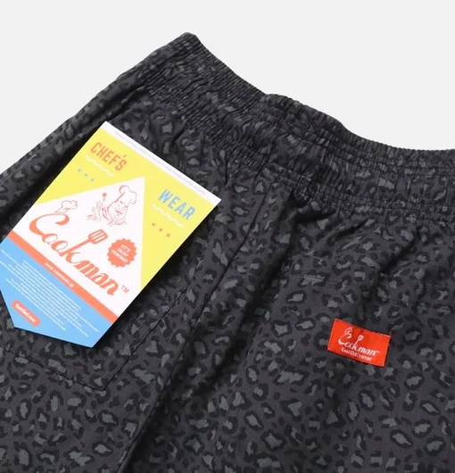 COOKMAN Shorts*Chef Short Black Leopard