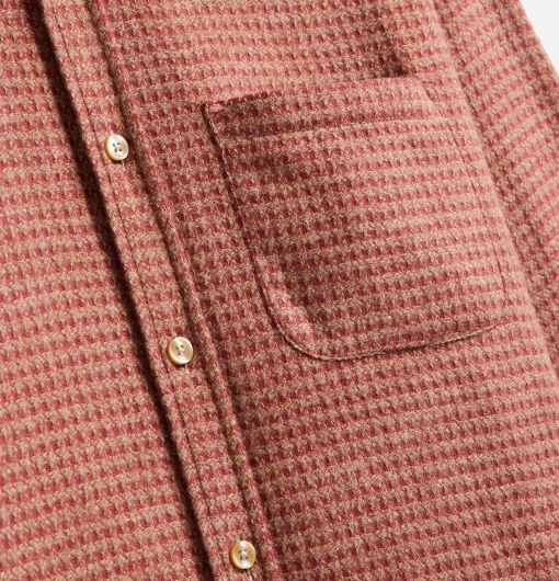 PORTUGUESE FLANNEL Chemises*Chemise Abstract Pied De Poule Clay