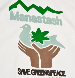 MANASTASH T-shirts*Citee Pigeon Tee White