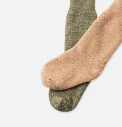 Homme ROTOTO Chaussettes*Double Face Greenbrown