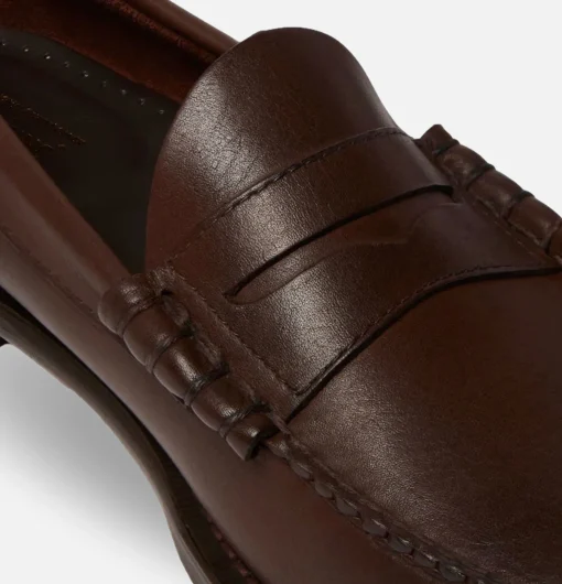 Homme G.H. BASS Mocassins*Larson Penny Loafers Soft Chocolate Leather