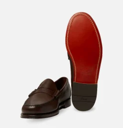 Homme G.H. BASS Mocassins*Larson Penny Loafers Soft Chocolate Leather