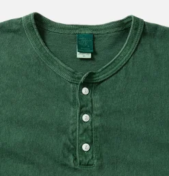 GOOD ON T-shirts*Ls Henley Tee Dark Green