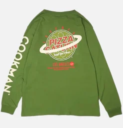 COOKMAN T-shirts*Tee Shirt Long Sleeve Pizza Green