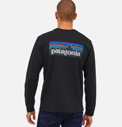 PATAGONIA T-shirts*T-shirt P6 Logo ML Black
