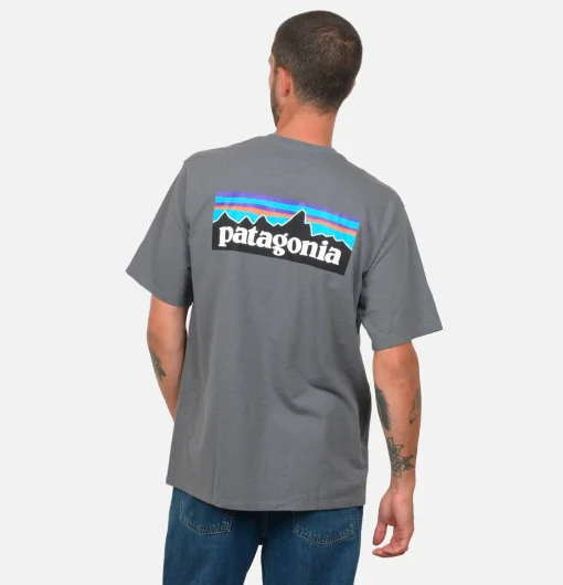 PATAGONIA T-shirts*T-shirt P6 Logo Plume Grey