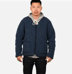 COLDBREAKER Sweats & Polaires*Zip Up Vee Cardigan Darkblue