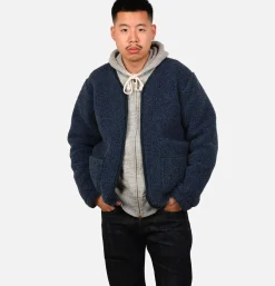 COLDBREAKER Sweats & Polaires*Zip Up Vee Cardigan Darkblue